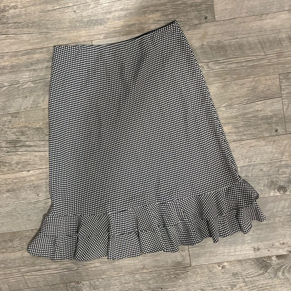 INC International Concepts Black and White Ruffled Pencil Skirt